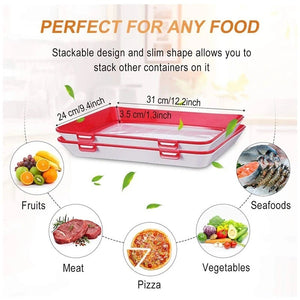 Reusable Fresh-keeping Food Preservation Vacuum-sealed Tray (2 pcs)