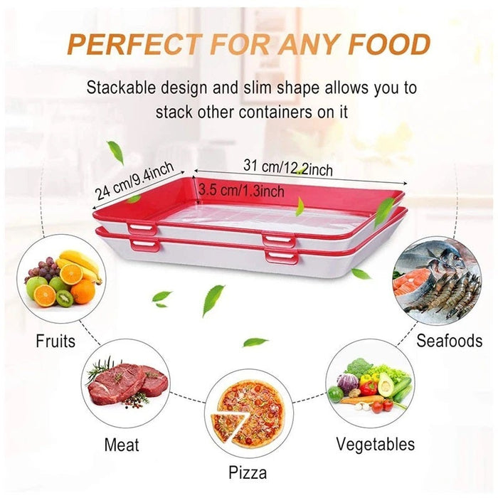 Reusable Fresh-keeping Food Preservation Vacuum-sealed Tray (2 pcs)