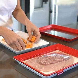 Reusable Fresh-keeping Food Preservation Vacuum-sealed Tray (2 pcs)