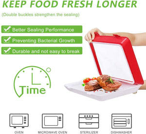 Reusable Fresh-keeping Food Preservation Vacuum-sealed Tray (2 pcs)