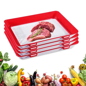 Reusable Fresh-keeping Food Preservation Vacuum-sealed Tray (2 pcs)