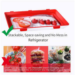 Reusable Fresh-keeping Food Preservation Vacuum-sealed Tray (2 pcs)